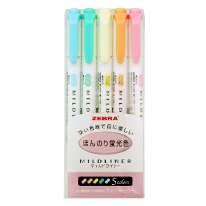 Zakreślacze Zestaw Fluo Zebra Mildliner 5 kol. JP