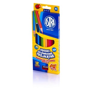 Kredki Ołówkowe Astra 12 kol. Trójboczne 