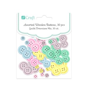Guziki Drewniane DP Craft Pastel a'30