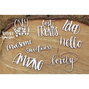 Tekturka Napisy - Love Summer Travelove Scrapiniec