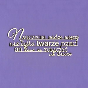 Tekturka Napis - Nauczyciel Widzi Crafty Moly 