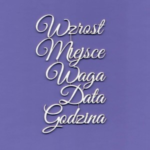 Tekturka Napis - Wzrost Miejsce Data Crafty Moly 