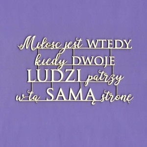 Tekturka Napis - Miłość jest Wtedy... Crafty Moly 