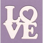 Tekturka Napis - Love Serce Crafty Moly