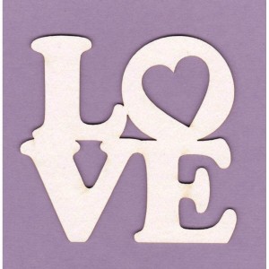 Tekturka Napis - Love Serce Crafty Moly