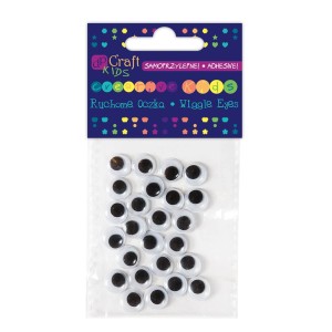 Naklejki Oczy Czarne 10mm  DP Craft Kids a'24