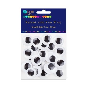 Naklejki Oczy Czarne 2cm DP Craft Kids a'20