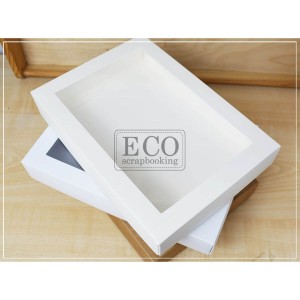 Pudełko Okienko 22x15.5x3.5cm Eco Scrap Białe
