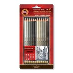 Kredki Ołówkowe Koh-I-Noor Polycolor 12 kol. Szarości
