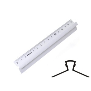 Linijka 15cm Aluminiowa z Uchwytem Leniar 