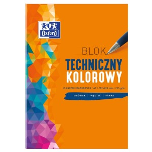 Blok Techniczny Kolorowy A3/10 225g/m2 Oxford