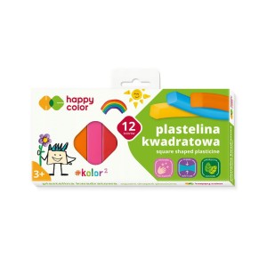 Plastelina 12 kol. Happy Color Kwadratowa