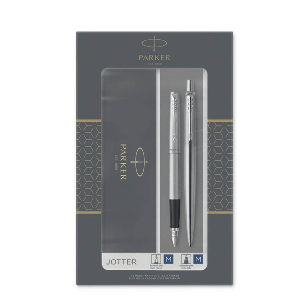 2093258 Pióro wieczne i Długopis Parker Jotter stalowy ct.jpg