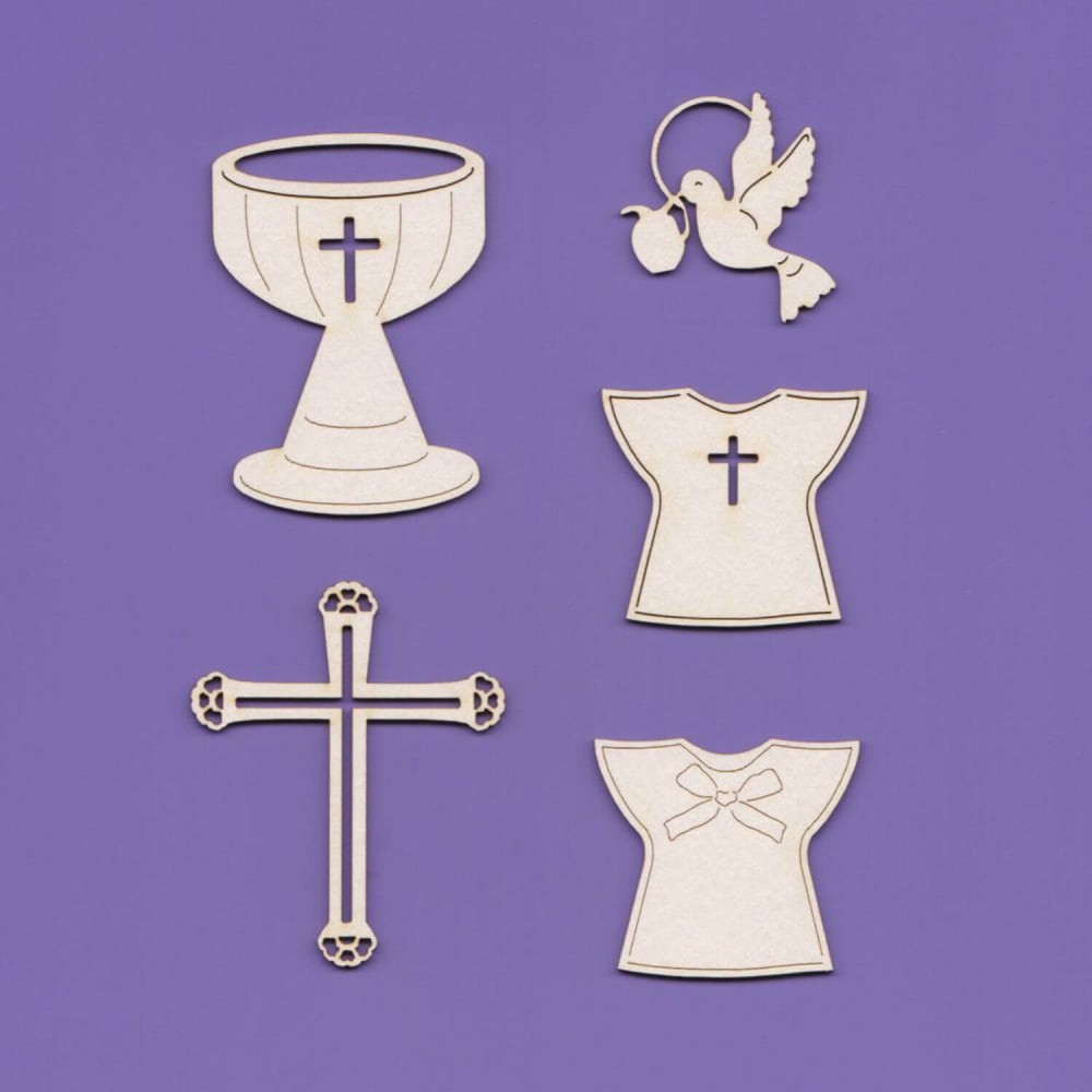 Tekturka Chrzest Zestaw Kielich Szatka  gołąbek Krzyż WYK1103.jpg