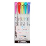 Zestaw Brush Mildliner Zebra Refresh 5 kol.