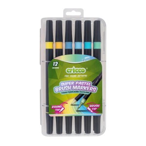 Flamastry Pędzlowe Pastelowe 12 kol. Cricco 