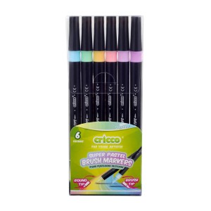 Flamastry Pędzlowe Pastelowe 6 kol. Cricco 