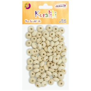 Koraliki Drewniane Płaskie Aliga 10mm a'80