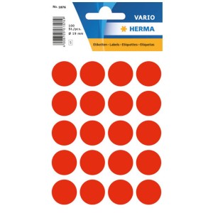 Naklejki Herma Decor Vario Kółka Czerwone 19mm a'5