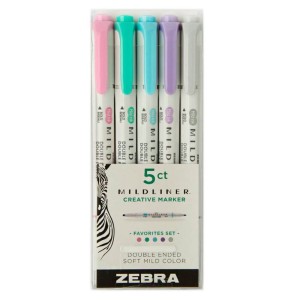 Zakreślacze Zestaw Favorites Zebra Mildliner 5 kol