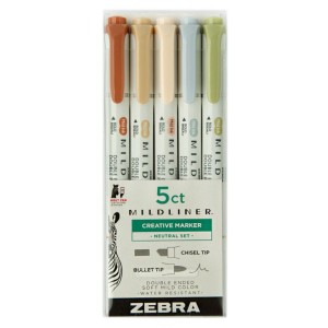 Zakreślacze Zestaw Neutral Zebra Mildliner 5 kol.