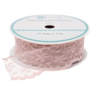 Koronka Róż Pudrowy Dp Craft 2.5cmx2m