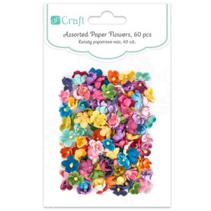 Ozdoba Papierowa Kwiatki DP Craft Mix Nasycony 60szt.
