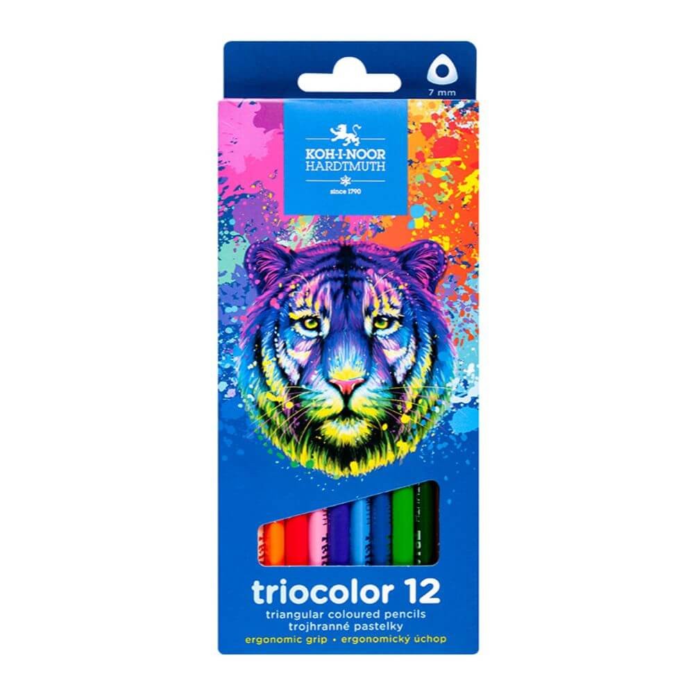 3132 TYGRYS Kredki oł. Koh-I-Noor 12 kol. Triocolor Trójboczne.jpg