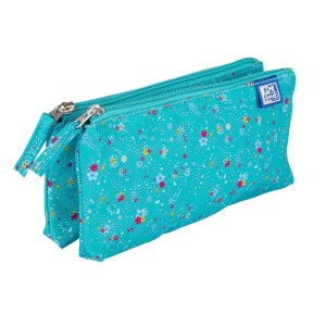 Piórnik Saszetka Oxford 2-u komorowy Floral Turkus