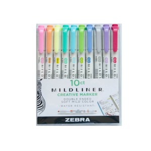 Zakreślacze Zestaw Fluo Zebra Mildliner 10 kol.