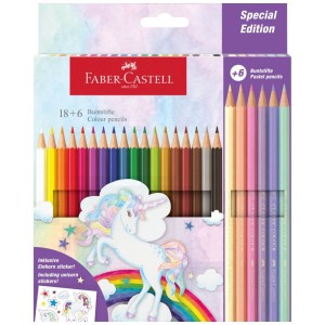 Kredki Ołówkowe Faber-Castell 18+6 kol. Jednorożec