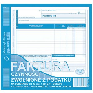 Druk 2/3 A4 FV Czynności Zwolnione z VAT MiP