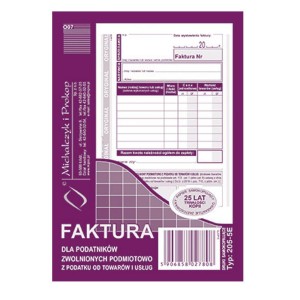 Druk A6 FV Podatnicy Zwolnieni Podmiotowo z Podatku MiP