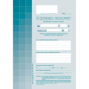 Druk A4 Dziennik Budowy MiP
