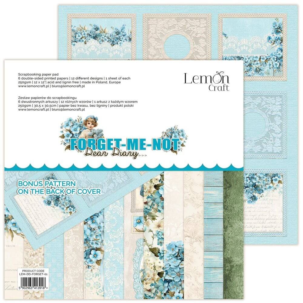 LEM-DD-FORGET-01 Zestaw Papierów 12x12 Lemon Craft ForgetMeNot.jpg