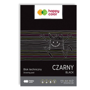 Blok Techniczny Czarny A4/10 170g/m2 Happy Color 