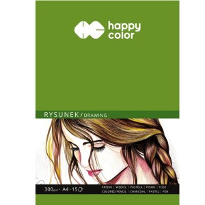 Blok Rysunkowy Biały A4/15 300g/m2 Happy Color