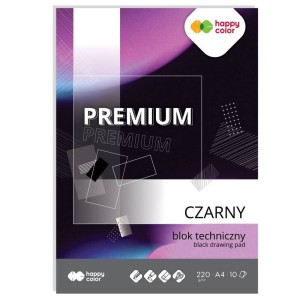 Blok Techniczny Czarny A4/10 220g/m2 Happy Color 