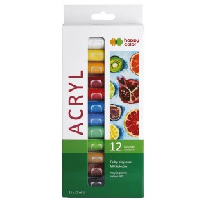 Farby Akrylowe Happy Color 12 kol. 12ml 