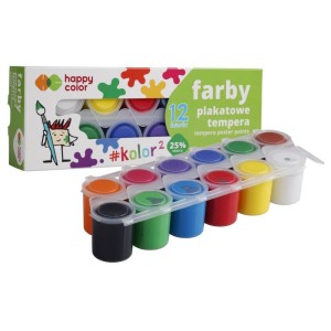 Farby Plakatowe 12 kol. Happy Color 25ml