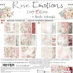 Zestaw Papierów Mix 8x8" Craft O'Clock Rose Emotions
