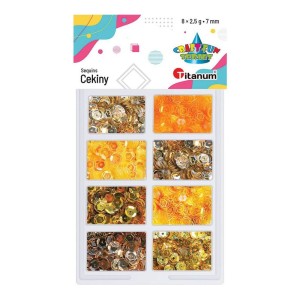 Cekiny 7mm Mix Złote Łamane Titanum 20g