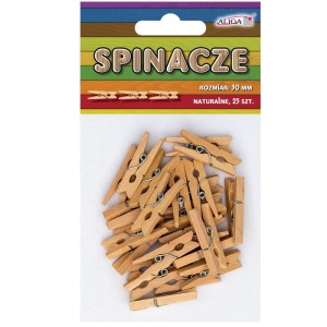 Ozdoba Drewniana Aliga Klamerki Naturalne 30mm