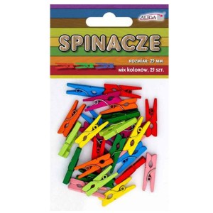 Ozdoba Drewniana Aliga Klamerki Kolor 25mm