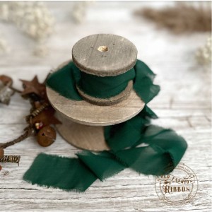 Wstążka Old Fashion Ribbon Szyfon Dark Green