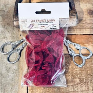 Wstążki Old Fashion Ribbon Mgiełka Bordo 3 Sztuki