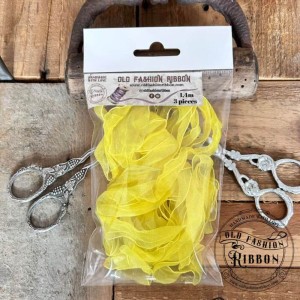 Wstążki Old Fashion Ribbon Mgiełka Yellow 3 Sztuki
