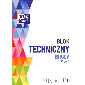Blok Techniczny Biały A4/10 250g/m2 Oxford 