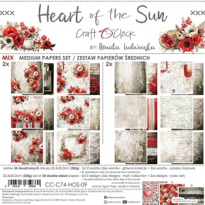 Zestaw Papierów Mix 8x8" Craft O'Clock Heart Of The Sun