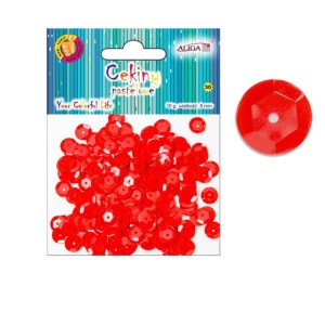 Cekiny 8mm Czerwone Łamane Aliga 10g